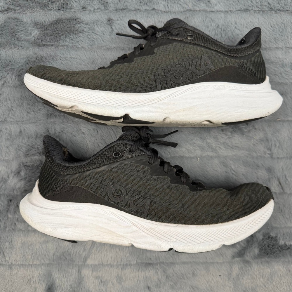 Hoka One One Solimar Womens 8.5 Wide Black White Running Shoes 1123075 BWHT